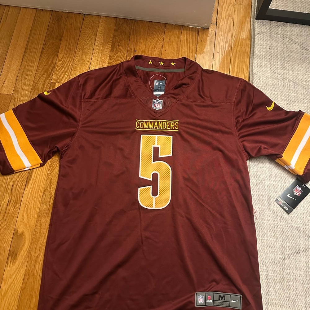 NFL Burgundy and Gold Commanders Jersey